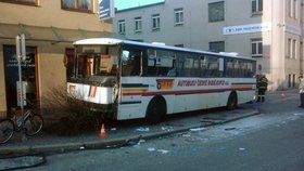 Řidič autobusu musel být převezen do nemocnice s vážným poraněním.