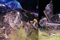 Auto se při havárii rozpůlilo vedví, Marek (†19) a Marcel (†17) v něm jeli opilí