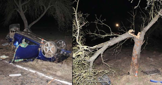 Mladíci nabourali v zatáčce s autem do stromu: Dva zemřeli, třetí bojuje o život!