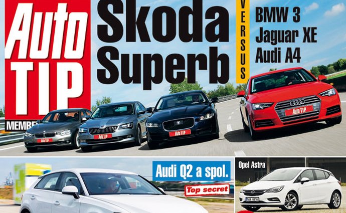 Auto Tip 24/2015: Audi A4 vs. BMW 3 vs. Jaguar XE vs. Škoda Superb