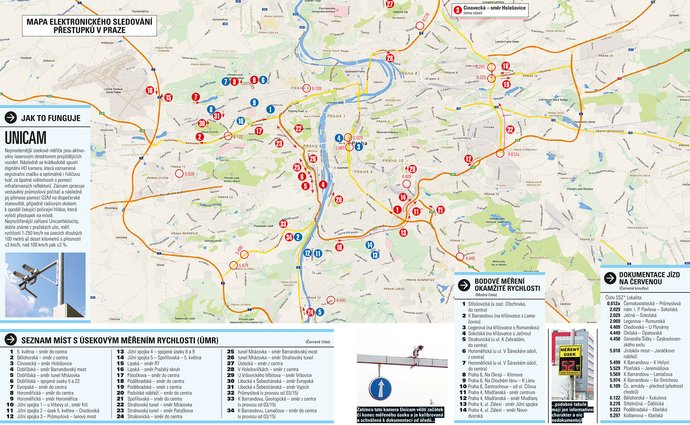Mapa elektronického sledování přestupků v Praze