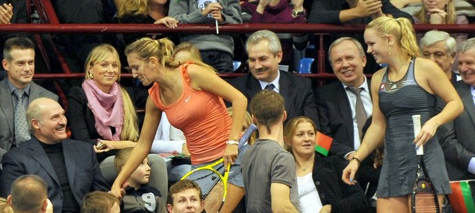 Victoria Azarenková s běloruským diktátorem Lukašenkem