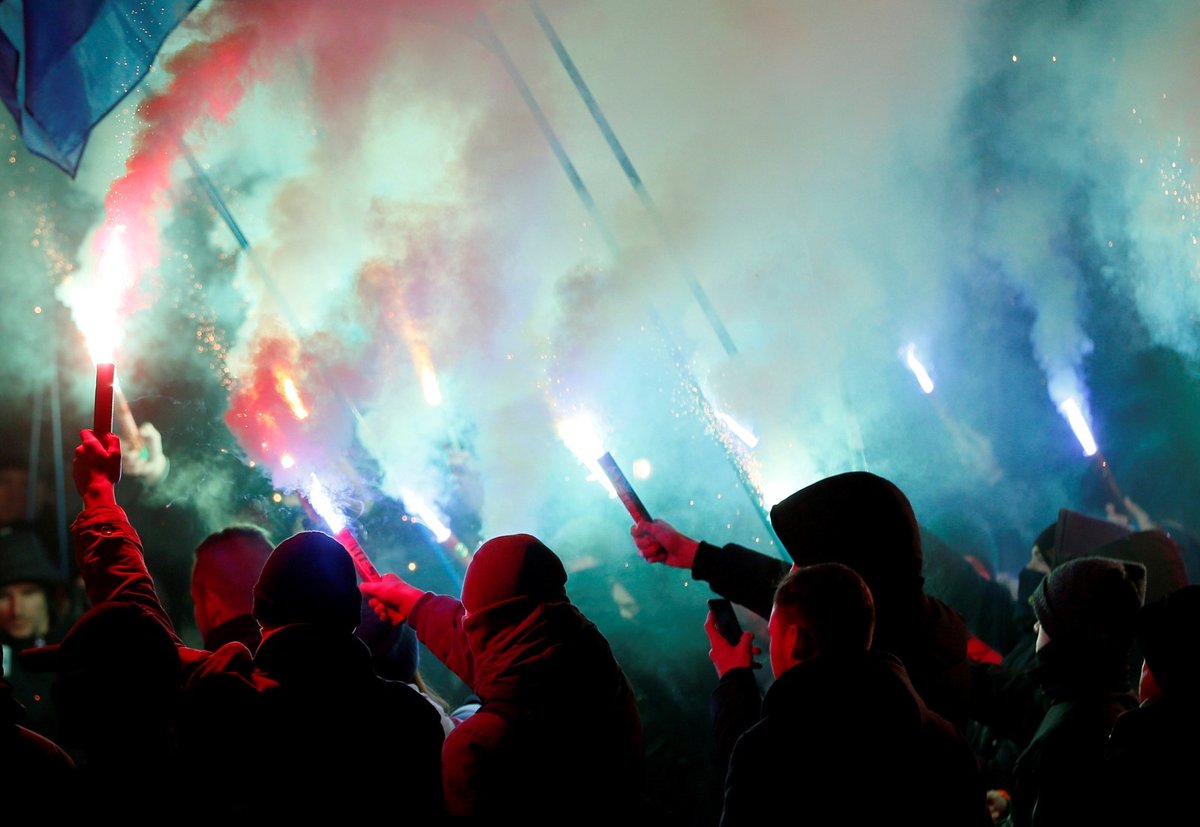 Demonstrace před ukrajinským parlamentem v Kyjevě (26.11.2018)