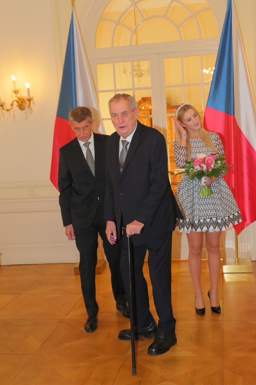 Prezident Miloš Zeman  s premiérem Andrejem Babišem.