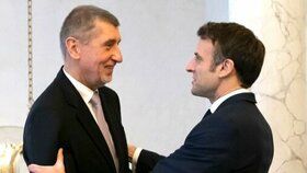 Expremiér Andrej Babiš na setkání s Emmanuelem Macronem (10.1.2023)