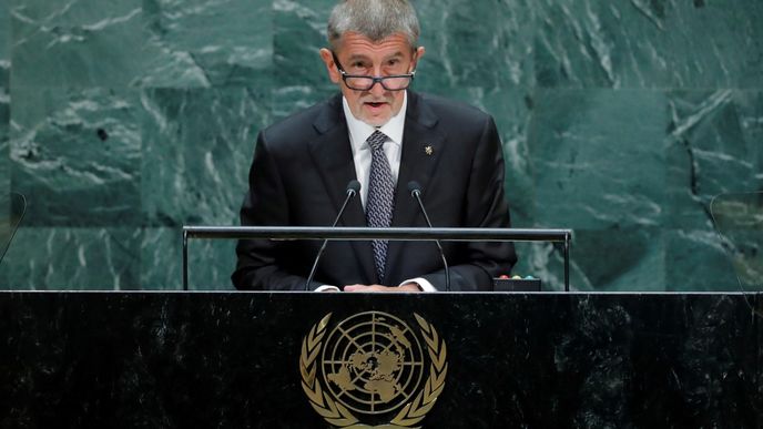 Český premiér a šéf ANO Andrej Babiš v OSN