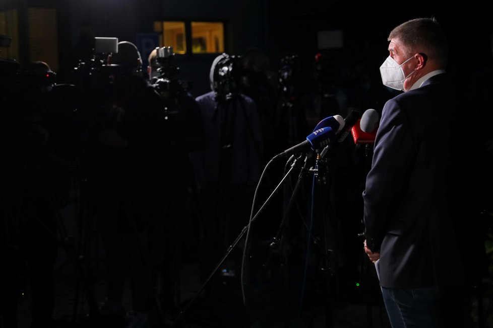 Premiér Andrej Babiš (ANO) okomentoval výsledek voleb (4. 10. 2020)