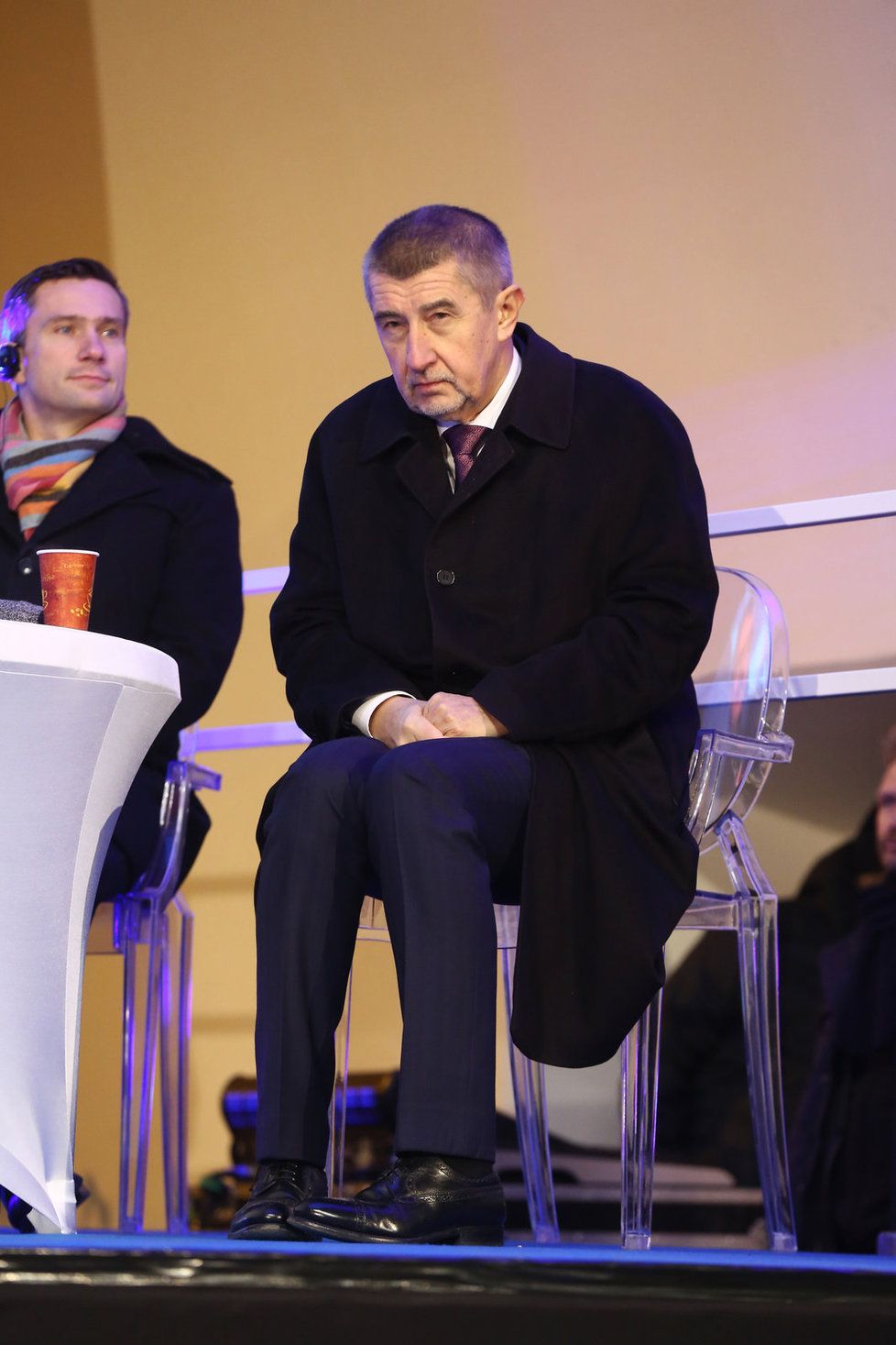 Vicepremiér Andrej Babiš (ANO) na slavnostním otevření posledního úseku dálnice D8 (17. prosince 2016)