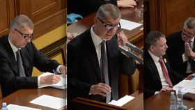 Vicepremiér Andrej Babiš (ANO) na schůzi Sněmovny o údajném zneužívání moci