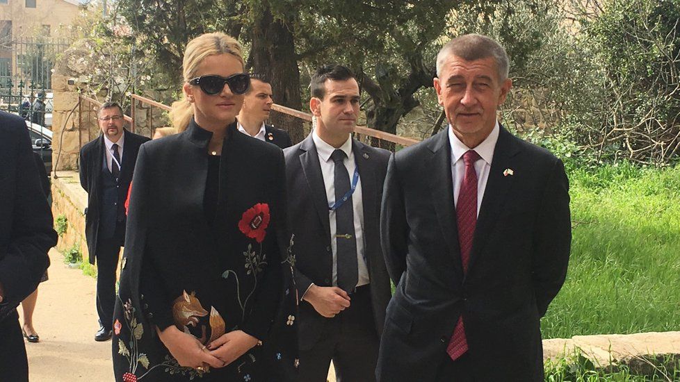 Andrej Babiš (ANO) s manželkou Monikou na návštěvě Izraele (20. 2. 2019)