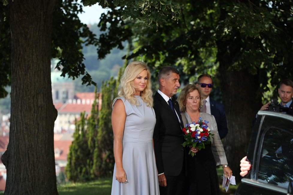Návštěva Mikea Pompea v Praze: Andrej Babiš (ANO) a Monika Babišová (12. 8. 2020)