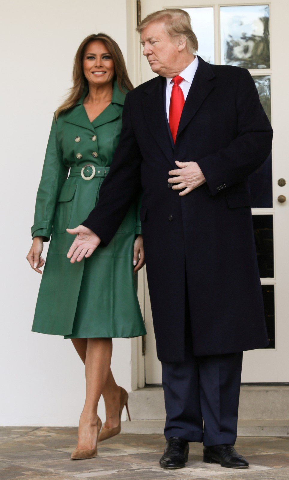 Donald Trump a Melania Trumpová před Bílým domem (7. 3. 2019)