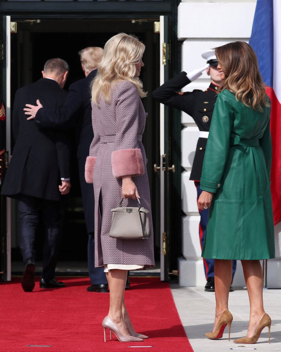 Babiš a Monika u Trumpa a Melanie v Bílém domě (7. 3. 2019)