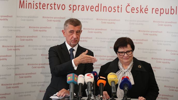 Premiér Babiš a ministryně spravedlnosti Benešová