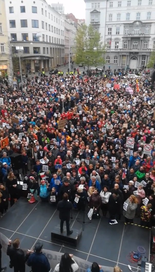 Protest proti Andreji Babišovi a Marii Benešové v Brně (29. 4. 2019)