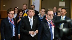 Premiér Andrej Babiš přijel poprvé jako premiér do Bruselu na jednání Evropské rady, 14. 12. 2017