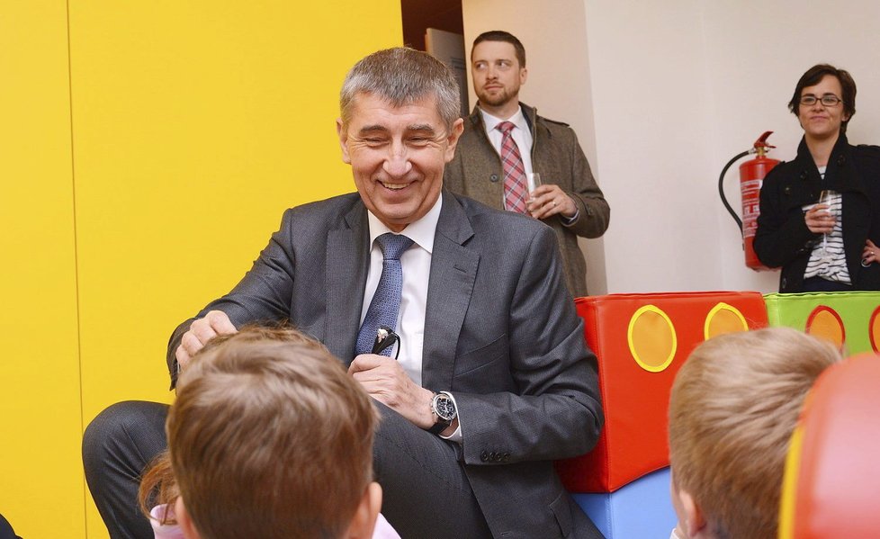 Vicepremiér Andrej Babiš (ANO) na ministerstvu financí otevřel dětskou skupinu.