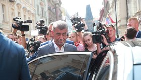 Premiér Andrej Babiš (ANO) po návštěvě předsednictva ČSSD (15. 7. 2019)