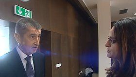 Vicepremiér Andrej Babiš (ANO) a novinářka Reportérů ČT