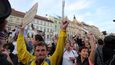 Lidé v Praze vyšli do ulic, protestovali proti Andreji Babišovi. (9.4.2018)