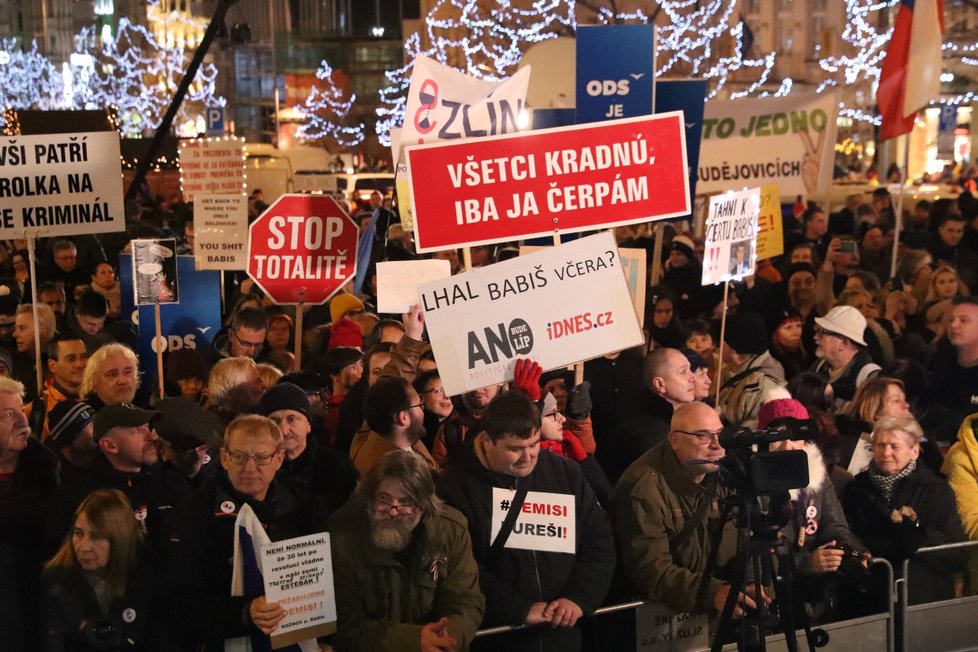 Demonstrace za odstoupení premiéra Andreje Babiše (10. 12. 2019)