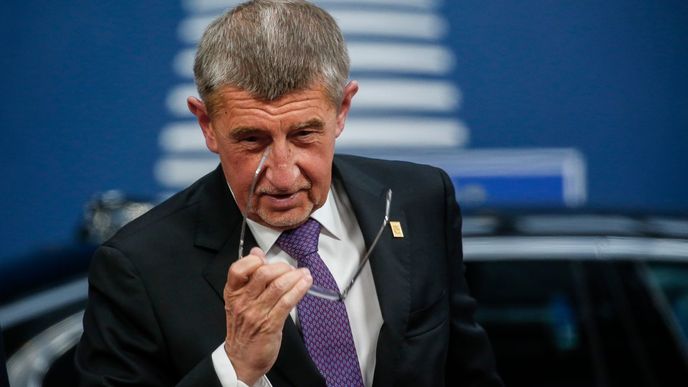 Premiér Andrej Babiš na jednání Evropské rady v Bruselu (únor 2020)