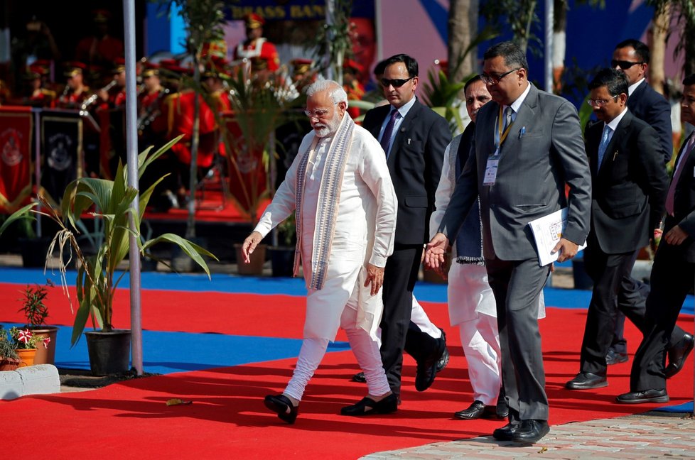 Indický premiér Narendra Modi přichází 17.1. zahájit Vibrant Gujarat Global Trade Show v Gandhinagaru.