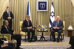 Premiér Andrej Babiš (ANO) s prezidentem Izraele Reuvenem Rivlinem (22. 1. 2020)