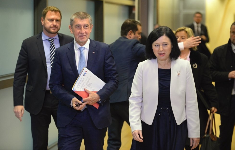 Andrej Babiš a komisařka pro spravedlnost Věra Jourová.