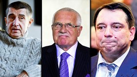 Babiš, Klaus a Paroubek: Tři známé tváře, kteří chtějí vaše hlasy