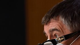 Premiér Andrej Babiš (ANO) na tiskové konferenci po jednání s ministry a hejtmany (13.2.2021)