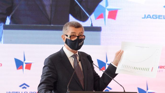 Vláda nebude navzdory krizi způsobené pandemií covidu-19 šetřit na bezpečnosti a armádě, řekl na bezpečnostní konferenci premiér a šéf ANO Andrej Babiš (25. 6. 2020)