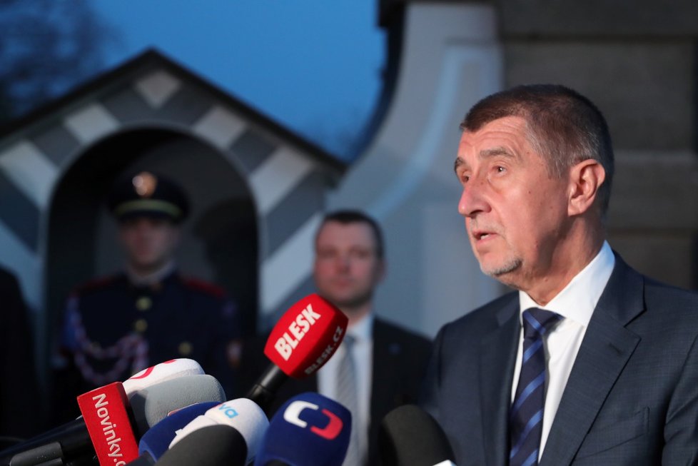 Andrej Babiš po jednání s Milošem Zemanem v Lánech