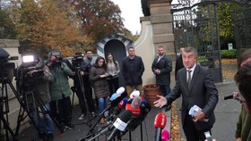 Andrej Babiš (ANO) po první povolební schůzce s prezidentem Milošem Zemanem.