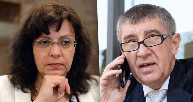 Ministryně práce a sociálních věcí Michaela Marksová (ČSSD) a ministr financí Andrej Babiš (ANO)