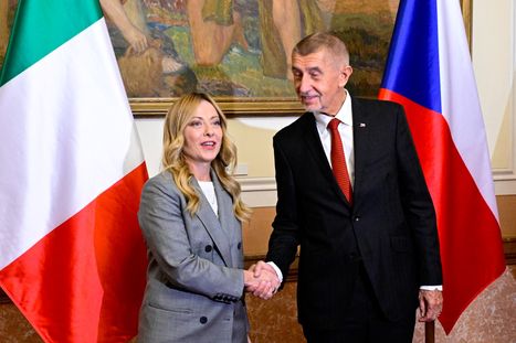Obrázek: Meloniová v Praze: S Babišem se dohodli na výstavě, probrali energetiku i obranu