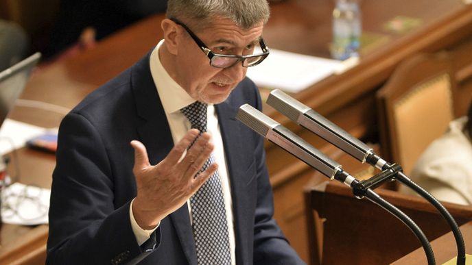 Ministr financí Andrej Babiš při projednávání rozpočtu ve Sněmovně.