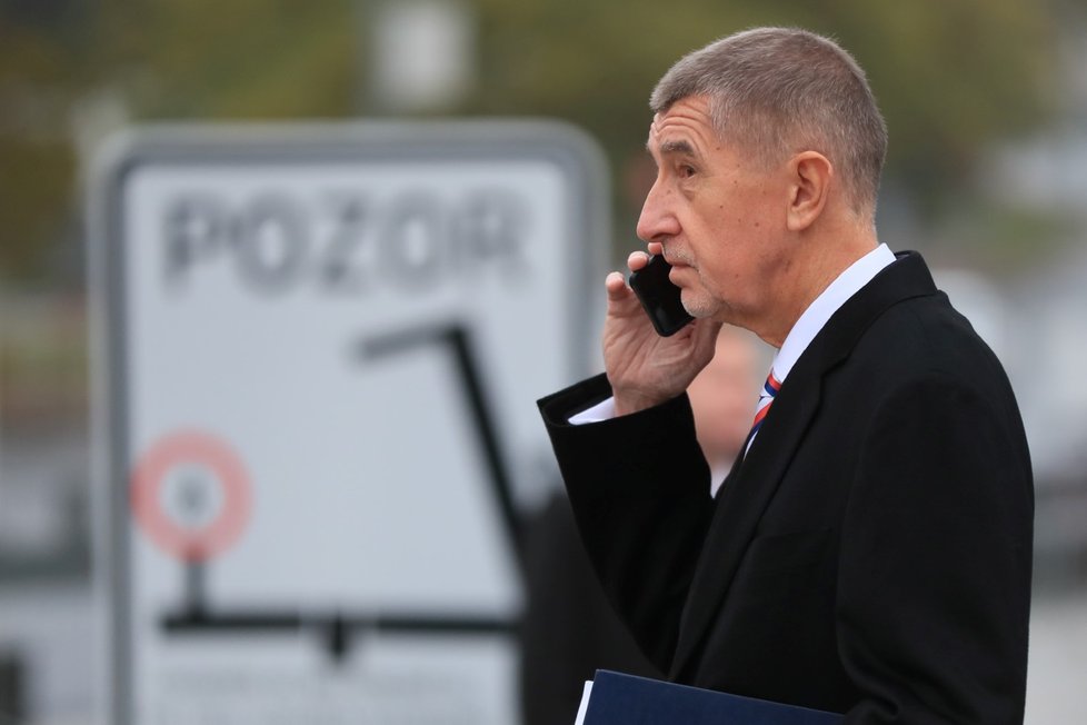 Premiér Andrej Babiš (ANO) u Národního muzea (17. listopad 2019)