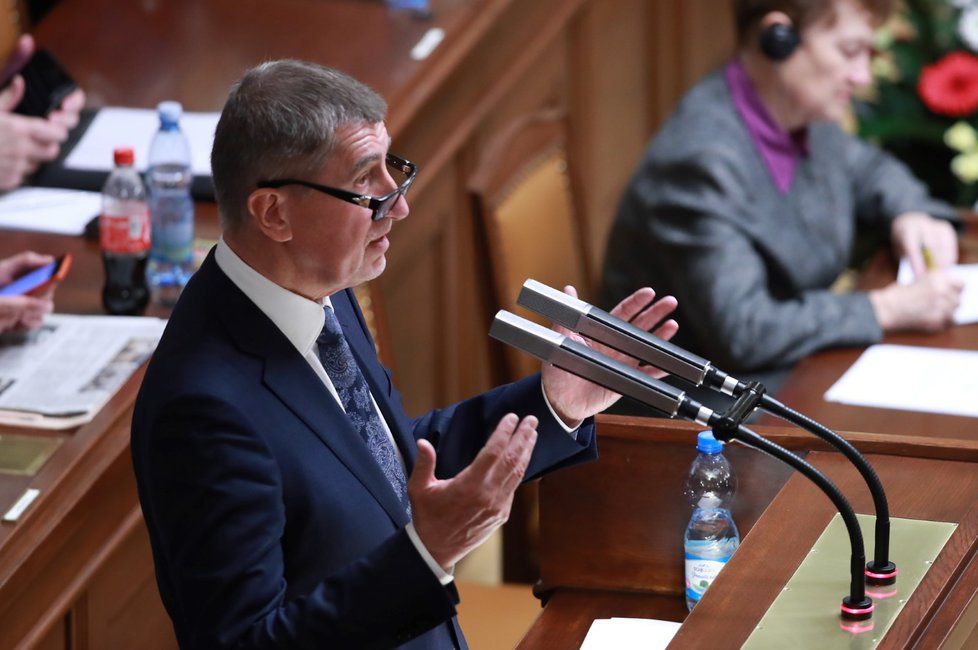 &#34;Nikdy neodstoupím!&#34; Zopakoval v Poslanecké sněmovně premiér Andrej Babiš na schůzi, při které chtějí poslanci hlasovat o nedůvěře vládě (23. 11. 2018)