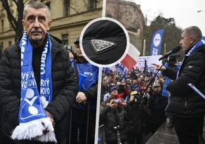 Andrej Babiš vyrazil na demonstraci v bundě za tisíce