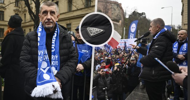 Babiš nosí Pradu: Na demonstraci brojil kvůli důchodům, bundu za 35 tisíc mu koupila Monika