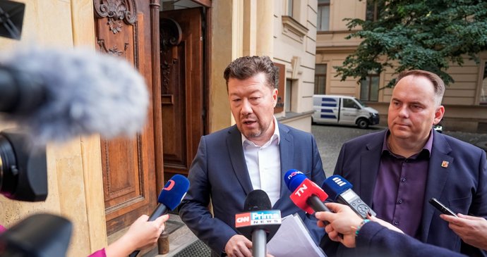 Šéf SPD Tomio Okamura po jednání s premiérem Andrejem Babišem (ANO) (7.9.2026)