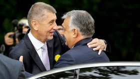 Premiér Andrej Babiš (ANO) vítá v ČR předsedu maďarské vlády Viktora Orbána (29.9.2021)