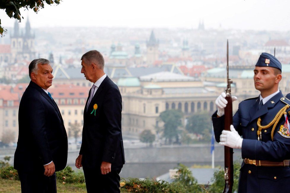 Maďarského premiéra Viktora Orbána přijal na návštěvě v ČR český předseda vlády Andrej Babiš (ANO) (29.9.2021)