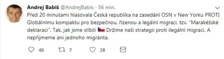 Andrej Babiš na Twitteru