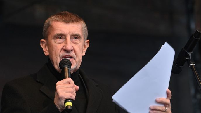 Premiér Andrej Babiš na odborářské demonstraci v Ostravě (5.2.2026) Premiér Andrej Babiš na odborářské demonstraci v Ostravě (5.2.2026)