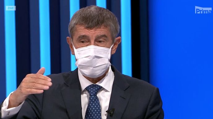 Předseda vlády Andrej Babiš (ANO) v pořadu Partie na Primě. (10. 5. 2020)