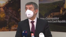 Premiér Andrej Babiš (ANO) na letišti v Praze-Kbelích (15. 2. 2021)