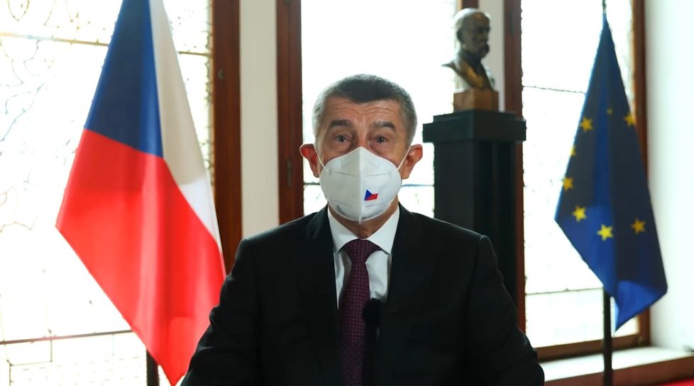 Premiér Andrej Babiš (ANO) v krátkém projevu k národu k výročí vniku Československa vyzval k dodržování opatření (28. 10. 2020).