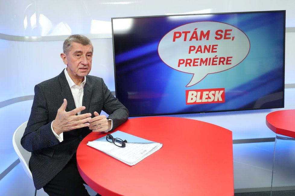 Premiér Andrej Babiš ve studiu Blesk Zpráv v pořadu Ptám se, pane premiére (3. 2. 2019)